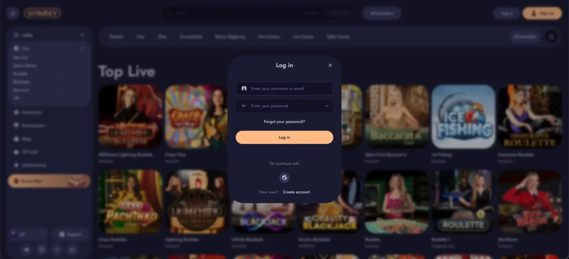 Winoly Login at Winoly Casino