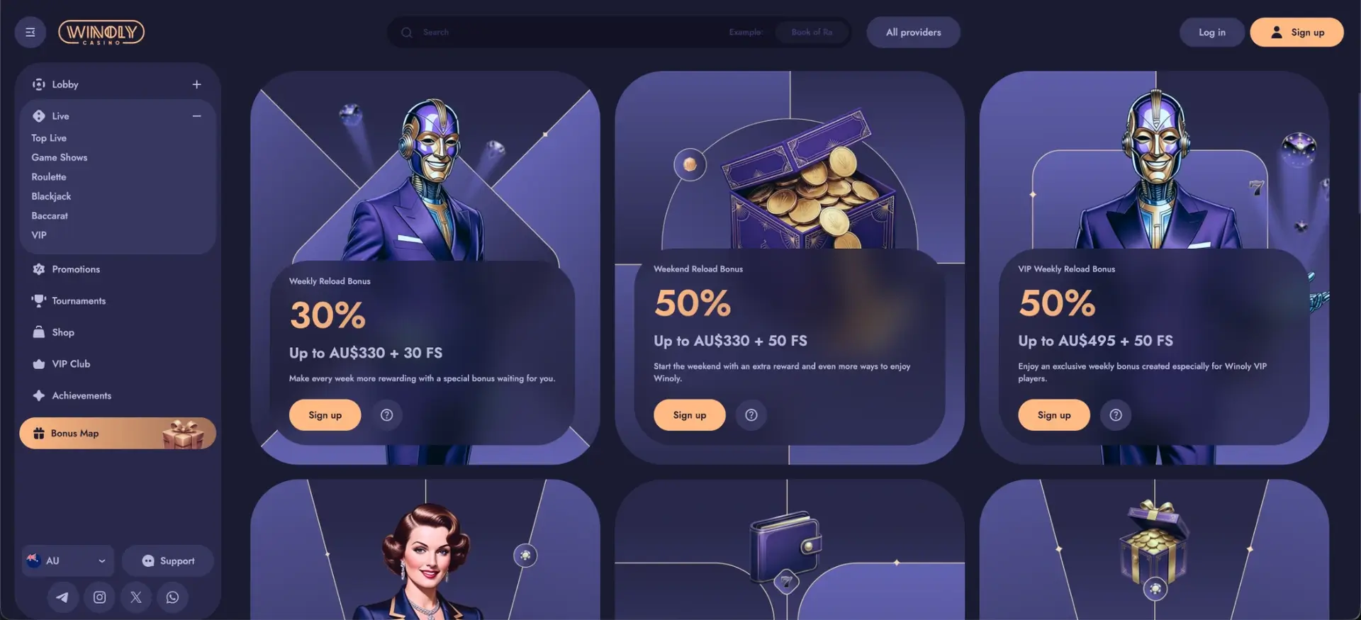 Winoly weekly and weekend reload bonuses