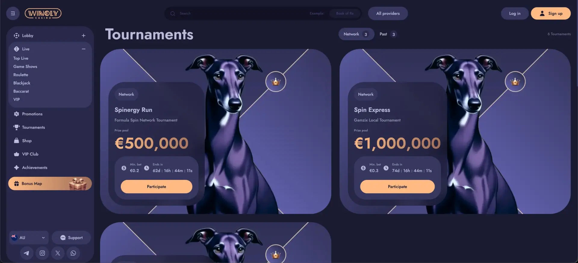 Winoly slot tournaments and prize pools